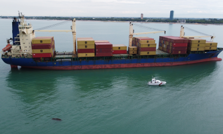 Stopped in Venice a feeder arriving in Trieste