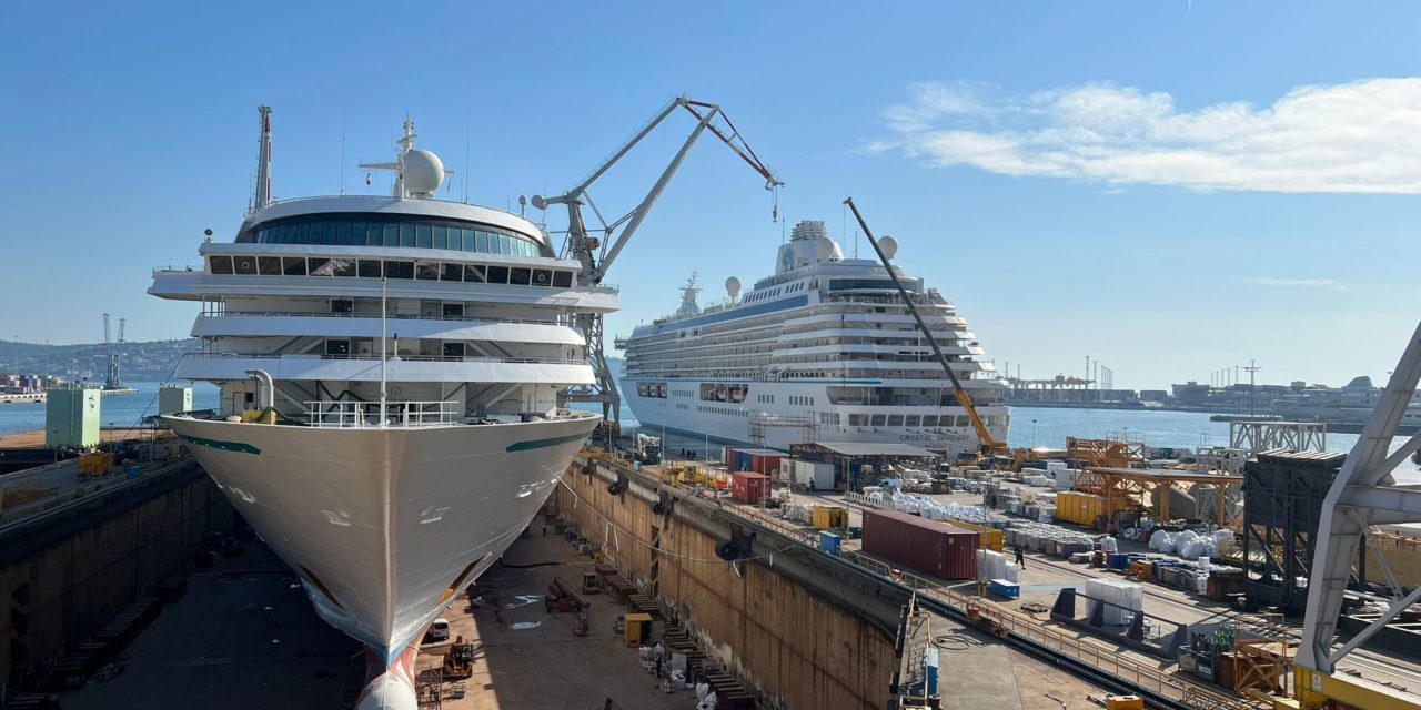 Arsenale triestino, Fincantieri consegna la prima Crystal<h2 class='anw-subtitle'>Nuovi lavori attesi nel prossimo semestre, mentre la seconda unità da crociera sarà restituita all'armatore a fine agosto</h2>