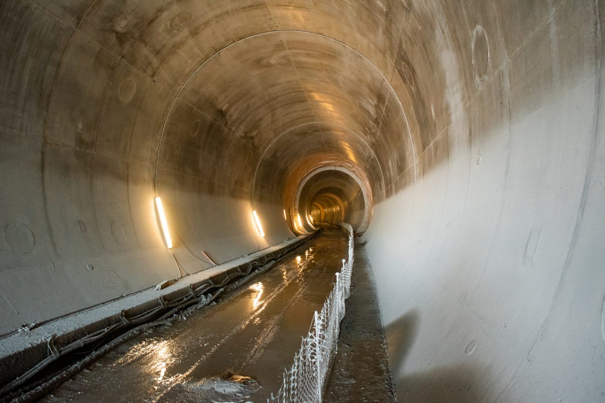 Il rivestimento interno del tunnel T8.