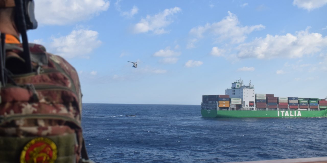 Esercitazione Marina militare-Italia Marittima<h2 class='anw-subtitle'>Simulato carico sospetto a bordo della portacontainer Ital Wit, in navigazione nel Mediterraneo orientale</h2>