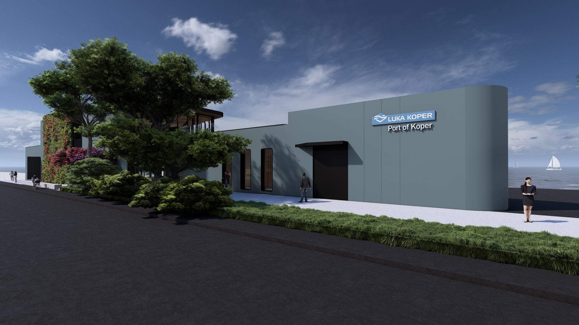 Un render del terminal passeggeri a Capodistria.