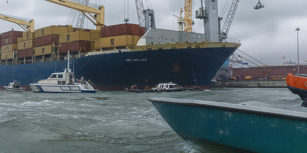 Protest against Israel today at Porto Marghera<h2 class='anw-subtitle'>About ten boats reached alongside the containership, which in the evening nevertheless departed the port</h2>