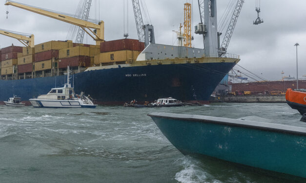 Protest against Israel today at Porto Marghera<h2 class='anw-subtitle'>About ten boats reached alongside the containership, which in the evening nevertheless departed the port</h2>