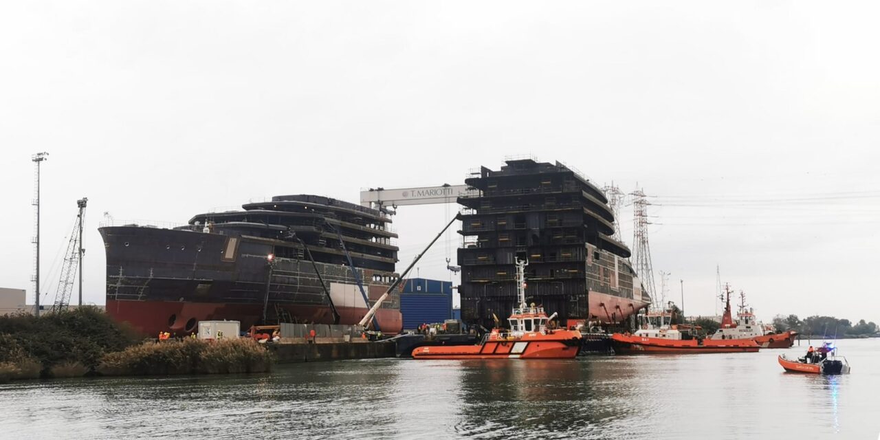 San Giorgio di Nogaro, in mare primo troncone nave Aman at Sea<h2 class='anw-subtitle'>La nuova costruzione di cantiere T. Mariotti verrà assemblata a Genova</h2>