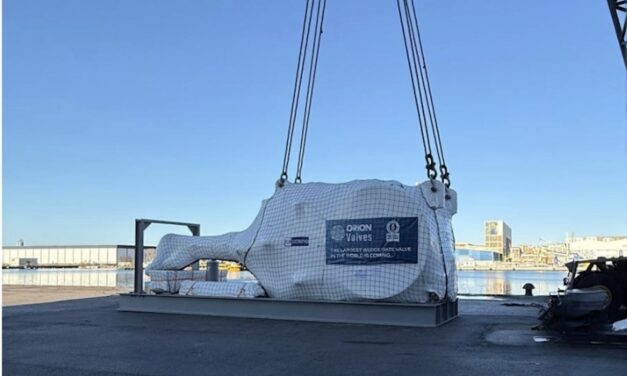 A Guinness-record valve ships out from the Port of Trieste<h2 class='anw-subtitle'>After World Record certification, the manufactured item reached Seadock’s terminal on the Navigable Canal</h2>