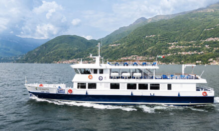 Lago di Como, debutta la motonave ibrida Olimpia<h2 class='anw-subtitle'>L'unità da 350 posti con autonomia elettrica è stata realizzata dal Cantiere navale Cartubi di Trieste</h2>